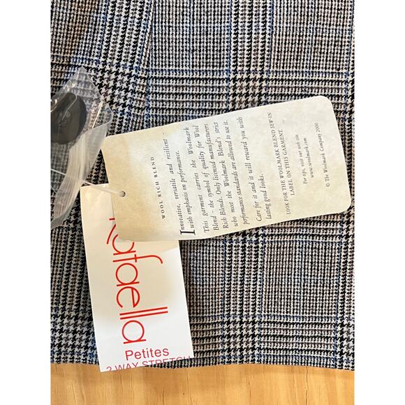 Rafaella Petites Glen Plaid Wool Blend Blazer Brown Black Check Stretch 8P NWT - Picture 11 of 14